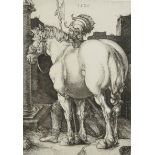 After Albrecht Durer (1471-1528) German. "The Large Horse", Etching, 6.5" x 5.75".