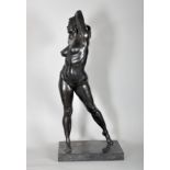 Irenee Duriez (1950- ) Belgian. "Nymph, 2002", Study of a Naked Lady, Bronze on a Marble Base,