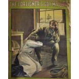 Ernest Linzell (19th - 20th Century) British. "The Foreigner's Got my Job", Poster, Printed by JJ