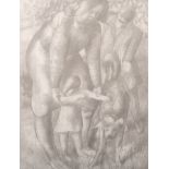 20th Century English School. "Family Group", in Cubist Style, Print, Inscribed and Numbered 106/