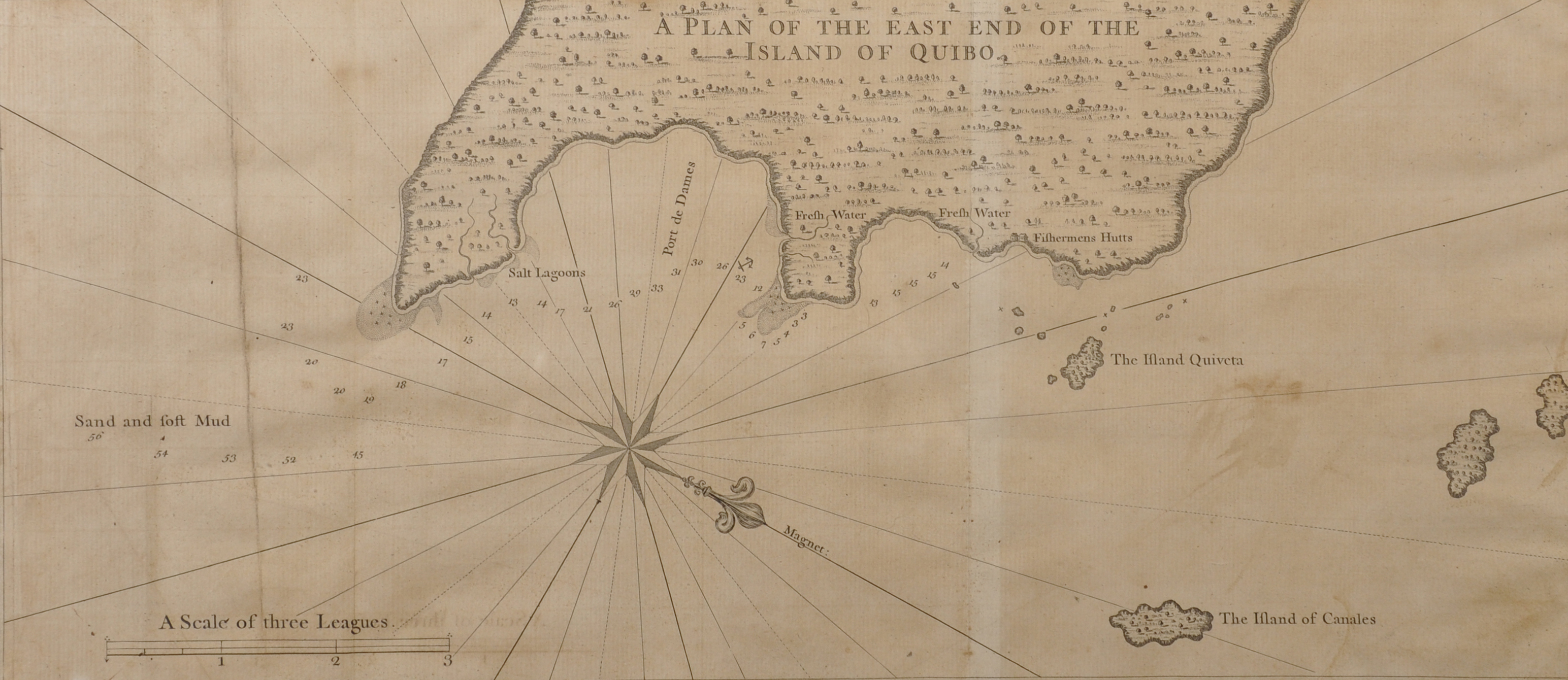 18th Century English School. "A Plan of the East End of the Island of Quibo" (Coiba Island, Panama),