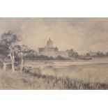 Charles Auguste Loye 'George Montbard' (1841-1905) British. "Castle Howard", Mixed Media, Signed and