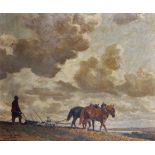 Richard Benno Adam (1873-1937) German. A Ploughing Scene, Oil on Canvas, Signed and Dated 1923, 34"