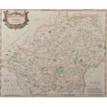 Robert Morden (1650-1703) British. "Hertford Shire", Map, 14.25" x 17.5".