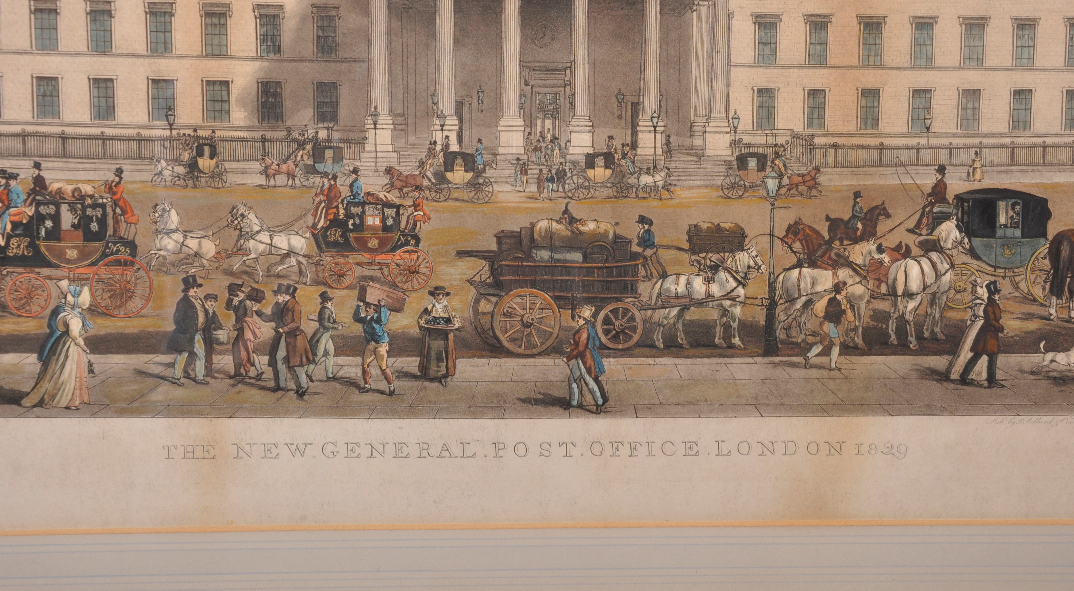 After James Pollard (1792-1867) British. "The New General Post Office, London 1829", Engraving, 13. - Image 3 of 4