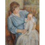 Dorothy Margaret Colles (1917-2003) British. "Mary Pyner & Rosemary, 1988", Pastel, Signed, and