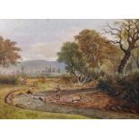 Circle of John Mulcaster Carrick (1833-1896) British. A River Landscape with a Man Fishing, with