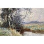 Archibald W. Hogg (19th - 20th Century) British. A Tranquil River Landscape, Watercolour, Signed and