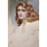 Francis H Eastwood (fl. 1875-1908) British. Bust Portrait of a Girl, Sketch, Unframed, 20" x 14.