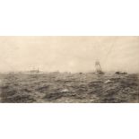 W... Stewart Collie (19th - 20th Century) British. "Big Lizzie's Four Sisters, HMS Valiant, HMS