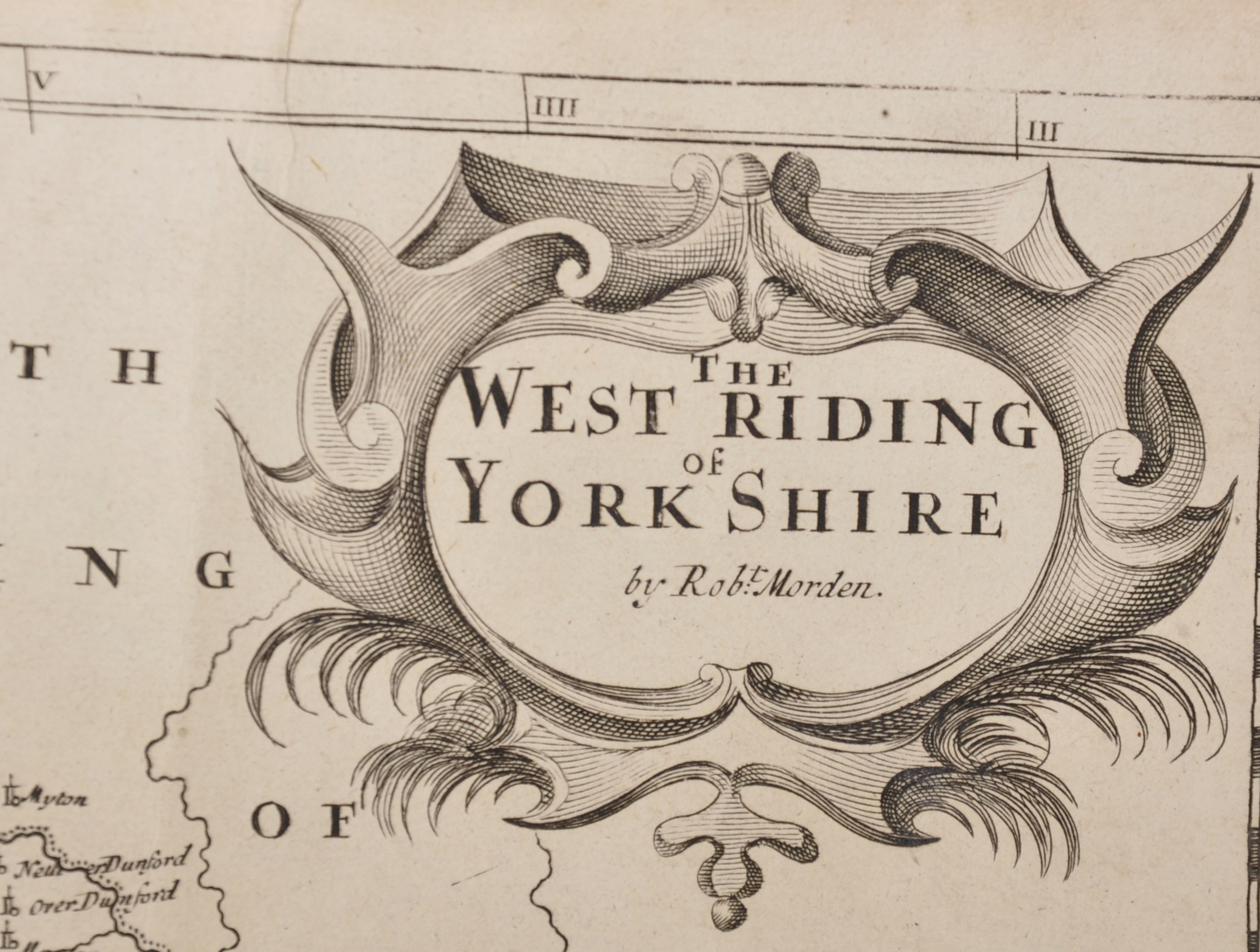 Robert Morden (1650-1703) British. "The West Riding of Yorkshire", Map, Unframed, 14" x 16", and - Image 5 of 7