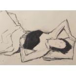 Pam Masco (1953-2018) British. "V Laying Down Looking Up", Mixed Media, Signed in Pencil, and