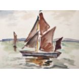 Moila Powell (1895-1994) British. A Study of Sailing Boats, Watercolour, Signed with Initials in