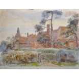 20th Century English School. A Landscape with a Drover and Cattle, Watercolour, Unframed, 7.5" x