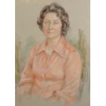Dorothy Margaret Colles (1917-2003) British. "Mrs Leslie Sycamore", Pastel, Signed, and Signed and