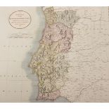 John Cary (1754-1835) British. "A New Map of the Kingdom of Portugal", Map, Unframed, 18" x 20.25".