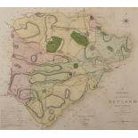 Charles Smith (18th-19th Century) British. "A New Map of the County of Rutland", 1801, Engraved Map,