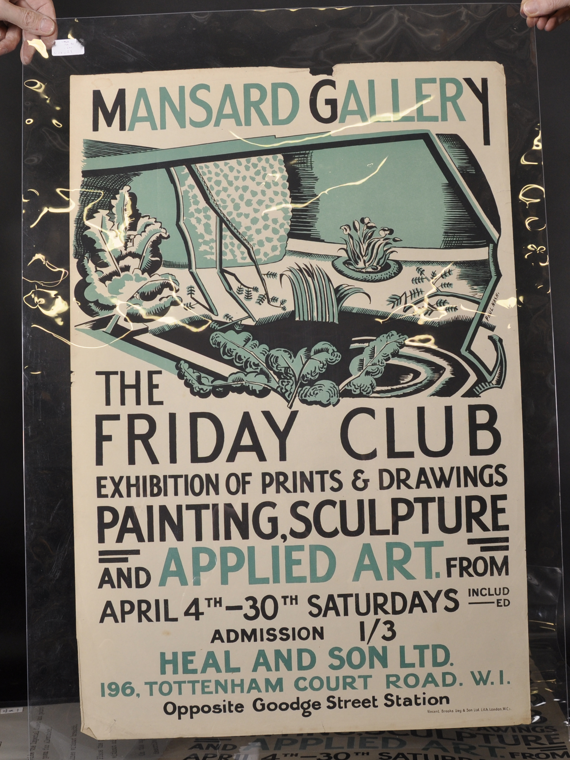 Paul Nash (1889-1946) British. "The Friday Club, Mansard Gallery", Poster, 30" x 20", and another, - Image 3 of 3