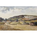 Thomas Charles Keay (1911-2009) British. "Landscape with Cocking Chalk Pit", Watercolour, Signed,