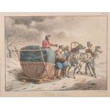 19th Century French School. "Kibitka d'Hiver", a Russian Sleigh Scene, Aquatint, 6" x 8.25", and a