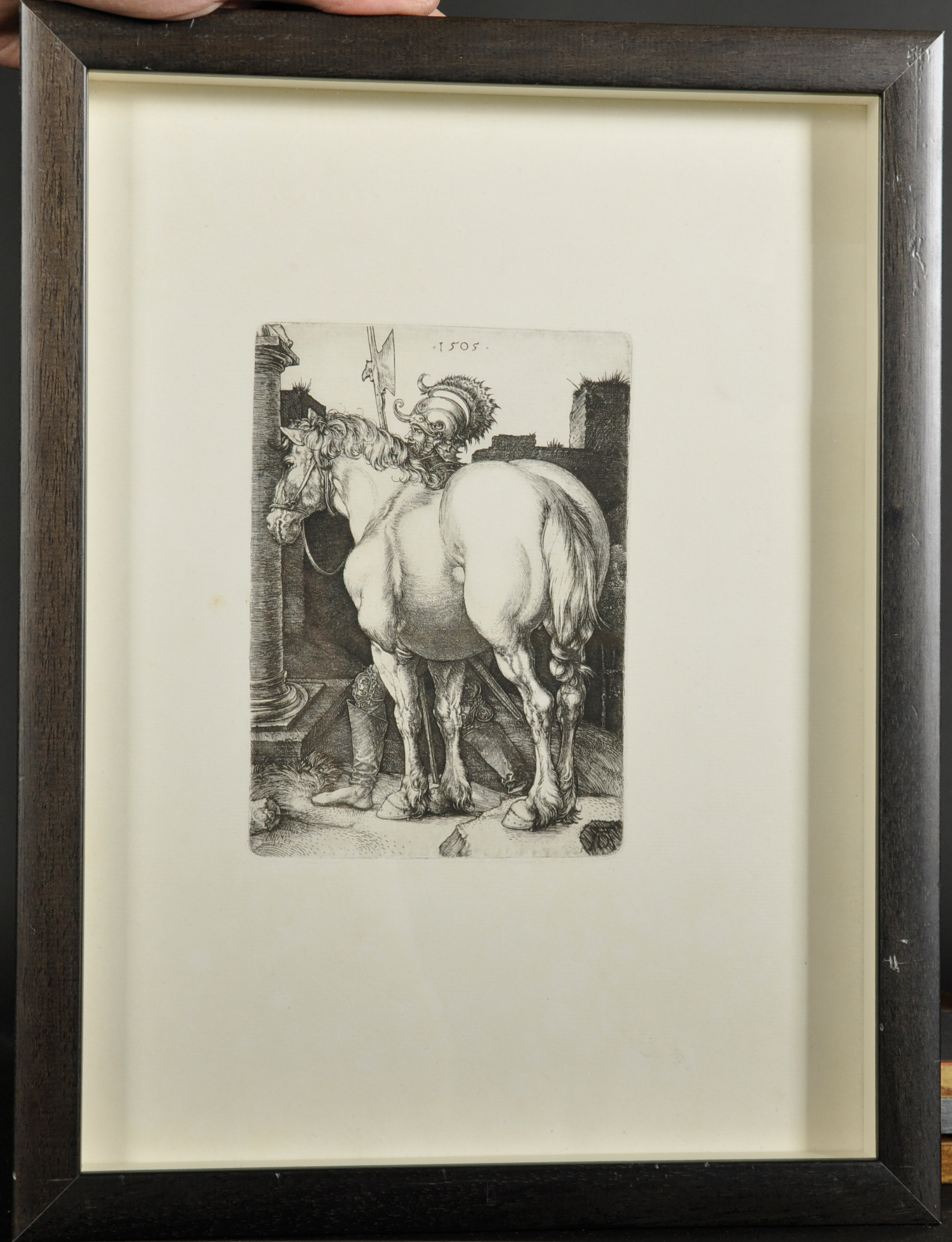 After Albrecht Durer (1471-1528) German. "The Large Horse", Etching, 6.5" x 5.75". - Image 2 of 3