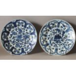 A SIMILAR PAIR OF CHINESE KANGXI PERIOD BLUE & WHITE SHIPWRECK PORCELAIN PLATES.