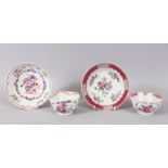 TOW 18TH CENTURY CHINESE TEA BOWLS AND SAUCERS