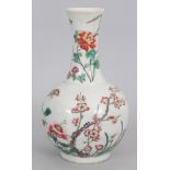 A GOOD QUALITY 19TH CENTURY CHINESE FAMILLE ROSE PORCELAIN BOTTLE VASE, the base unusually with a