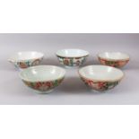 FIVE VARIOUS CHINESE BOWLS