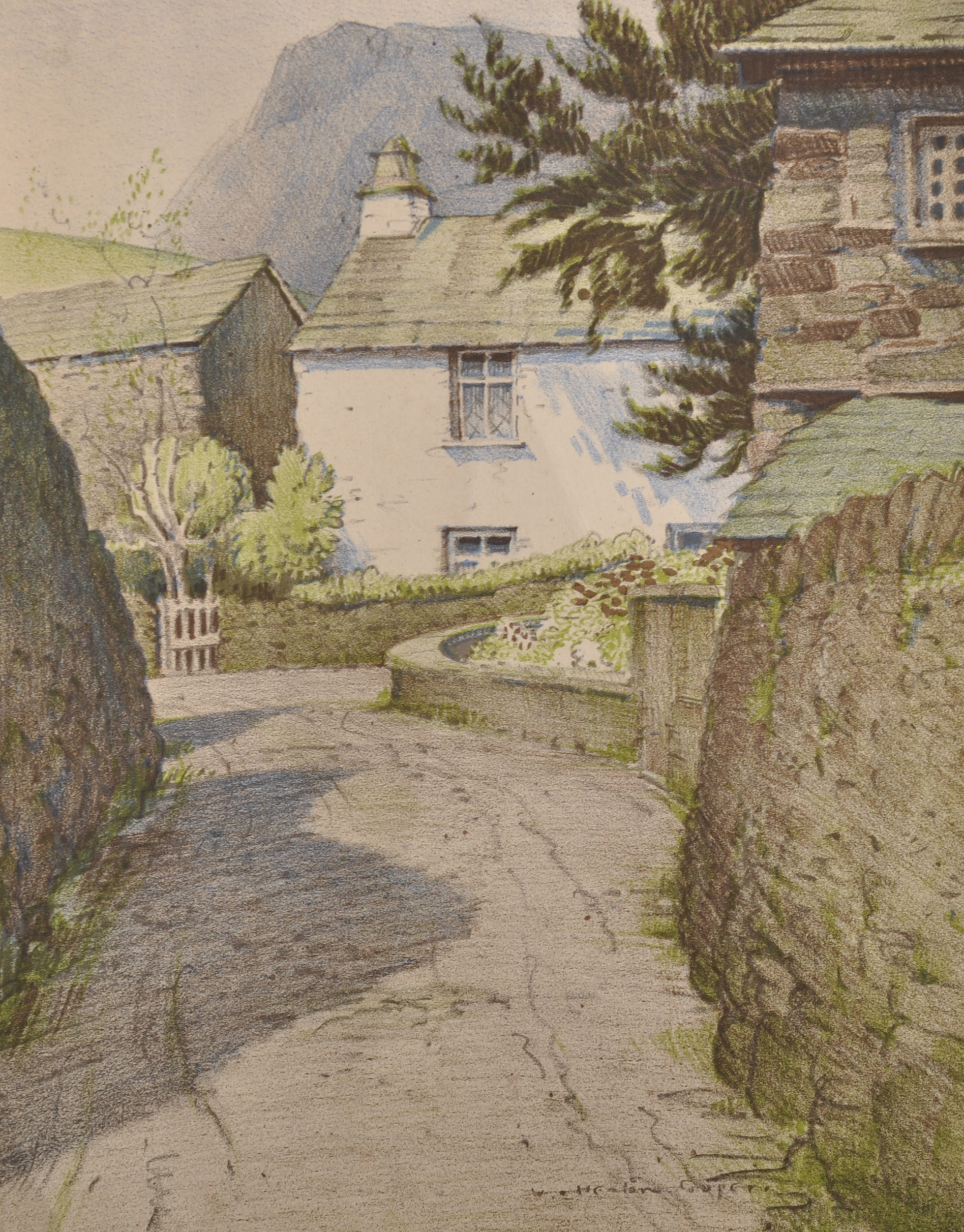 Alfred Heaton Cooper (1864-1929) British. "Dove Cottage", Lithograph, Unframed, 9" x 7".