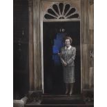 Stephen Doig (1964- ) British. "Margaret Thatcher (No.10)", Pastel, Signed, 25" x 19".
