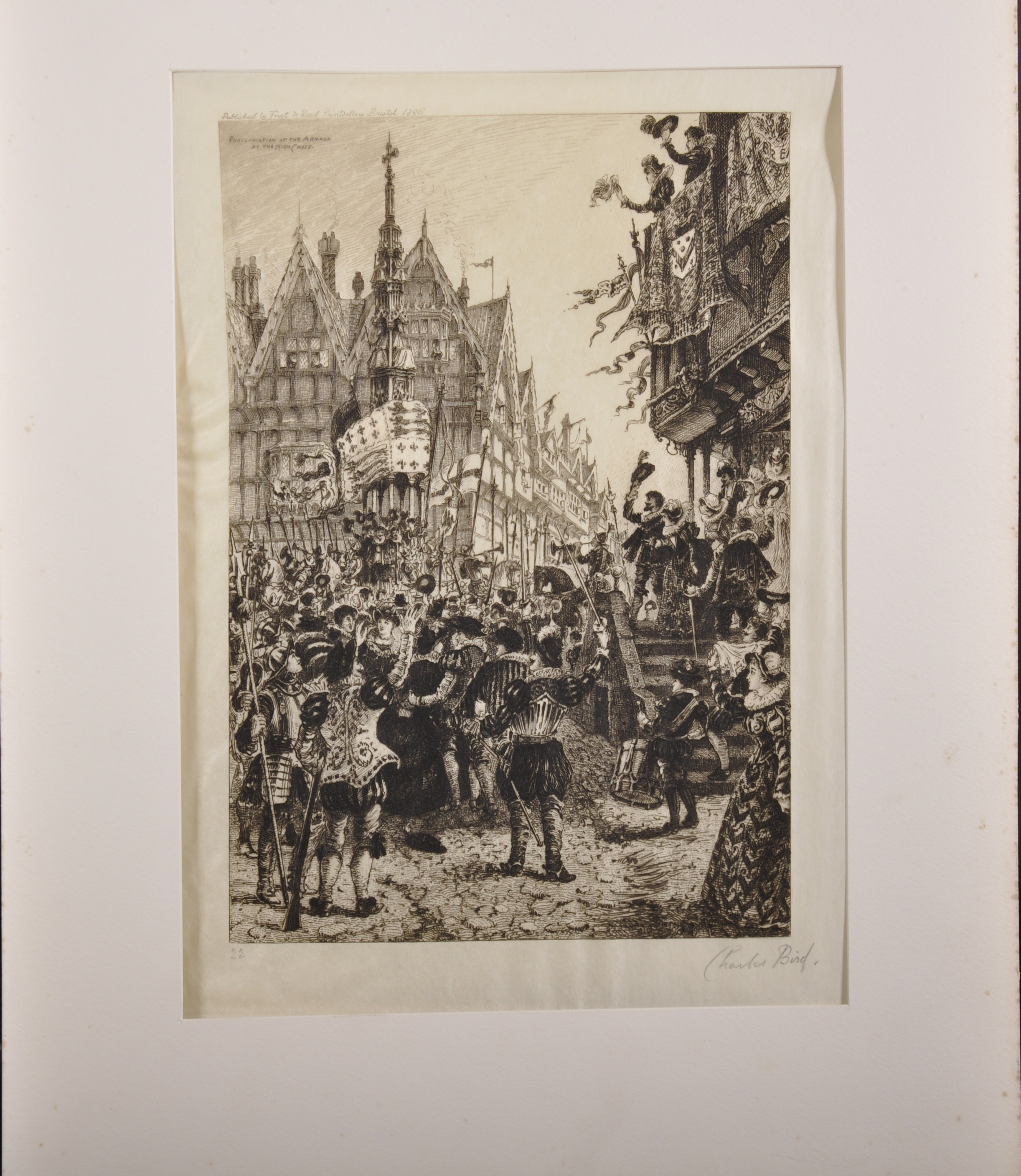 Charles Bird (act.1892-1907) British. "Historical Bristol", Etching, Signed in Pencil, 9.25" x 6. - Image 2 of 7