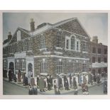 John 'Road' Allin (1934-1991) British. "Spitalfields Great Synagogue", Lithograph, 17" x 22.75".