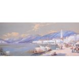 Charles Rowbotham (1826-1904) British. An Italian Coastal Scene with Figures, Watercolour, Signed