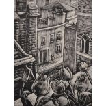 Margaret Ellis (20th - 21st Century) British. "From my Bedroom Window- Knightsbridge", Lithograph,