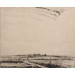 Percy Francis Gethin (1874-1916) Irish. An Extensive Landscape, with Distant Cottages, Etching,