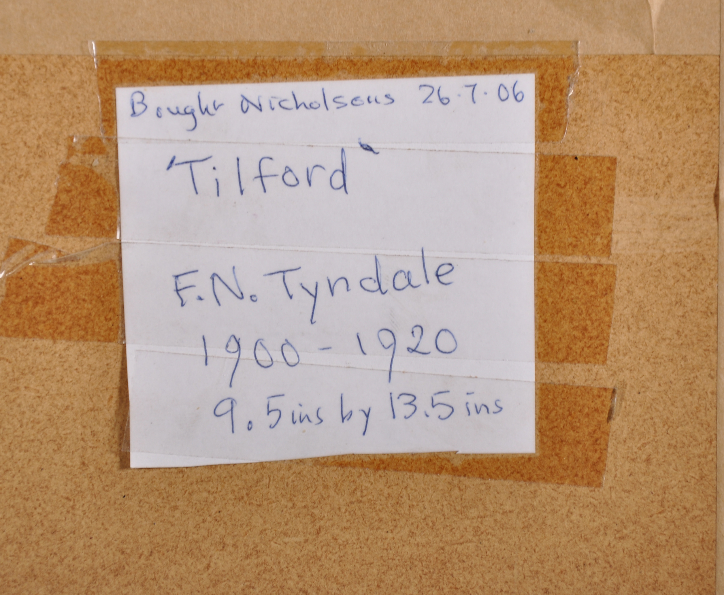 Thomas Nicholsons Tindale (fl.1900-1920) British. "Tilford", a Landscape with Cottages, with a - Image 4 of 5