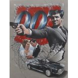 John Conway (20th - 21st Century) British. "George Lazenby as James Bond (1969)", Watercolour,