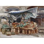 Siew Wah Poh (1948- ) Singaporean. A Market Street Scene, Watercolour, Signed, 10.75" x 14.5".