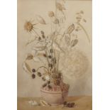 B...O... Corfe (20th Century) British. A Still Life with Dried Flowers, Watercolour, Signed, and