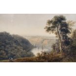 19th Century English School. "View of Bristol River & Channel from the Old Encampment Leigh