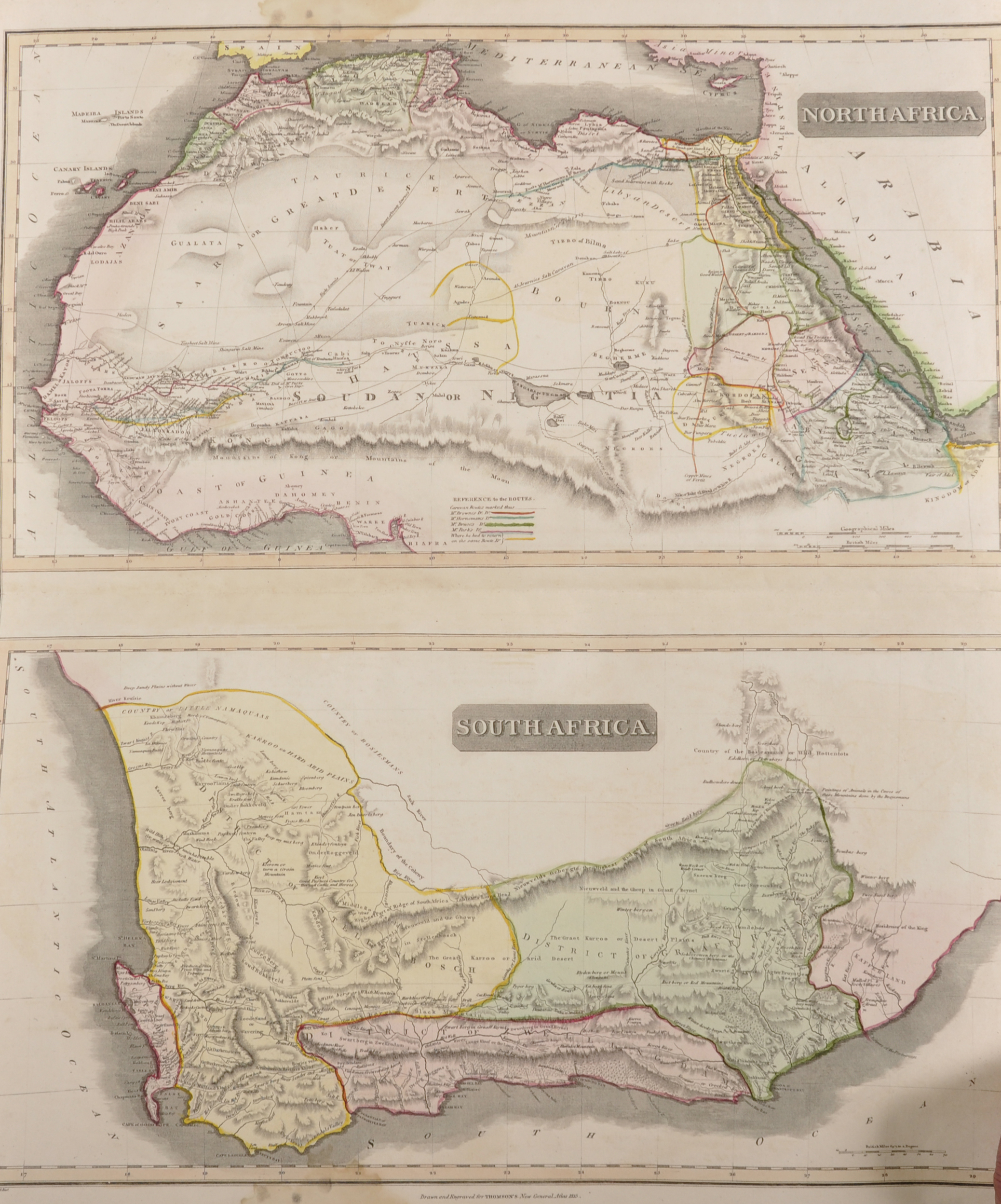 19th Century English School. "North Africa/ South Africa", Map, Drawn and Engraved for Thomson's New