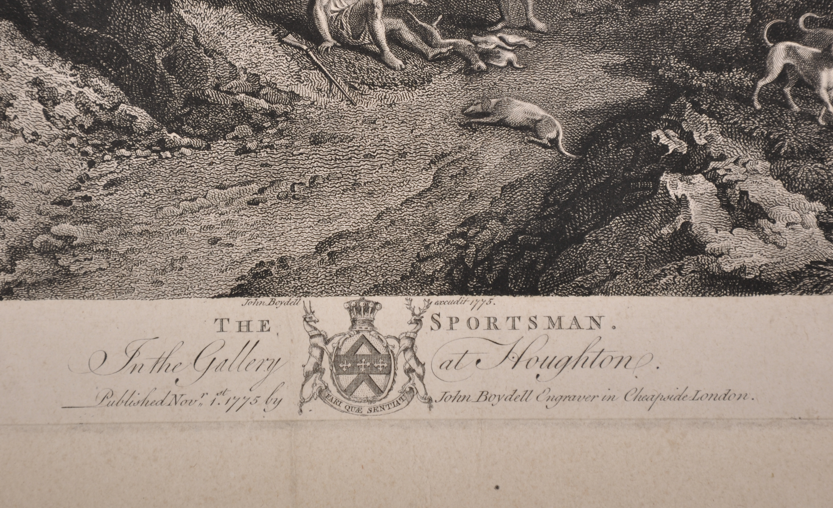 After Gaspard Poussin (Dughet) (1615-1675) French/Italian. The Sportsman, Engraving, Unframed, 13.5" - Image 3 of 9