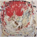 20th Century American School. Untitled, Abstract in Red and Cream, Oil on Board, Unframed, 24" x