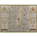 John Speed (1552-1629) British. "The Isle of Man, 1610", Map, Described by Tho Durham Ano 1595,