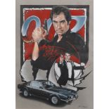 John Conway (20th - 21st Century) British. "Timothy Dalton as James Bond (1987- 1989)", Watercolour,