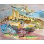 Luke Piper (1966- ) British. "Bolsover Castle", Watercolour and Mixed Media, Signed, 22" x 30".