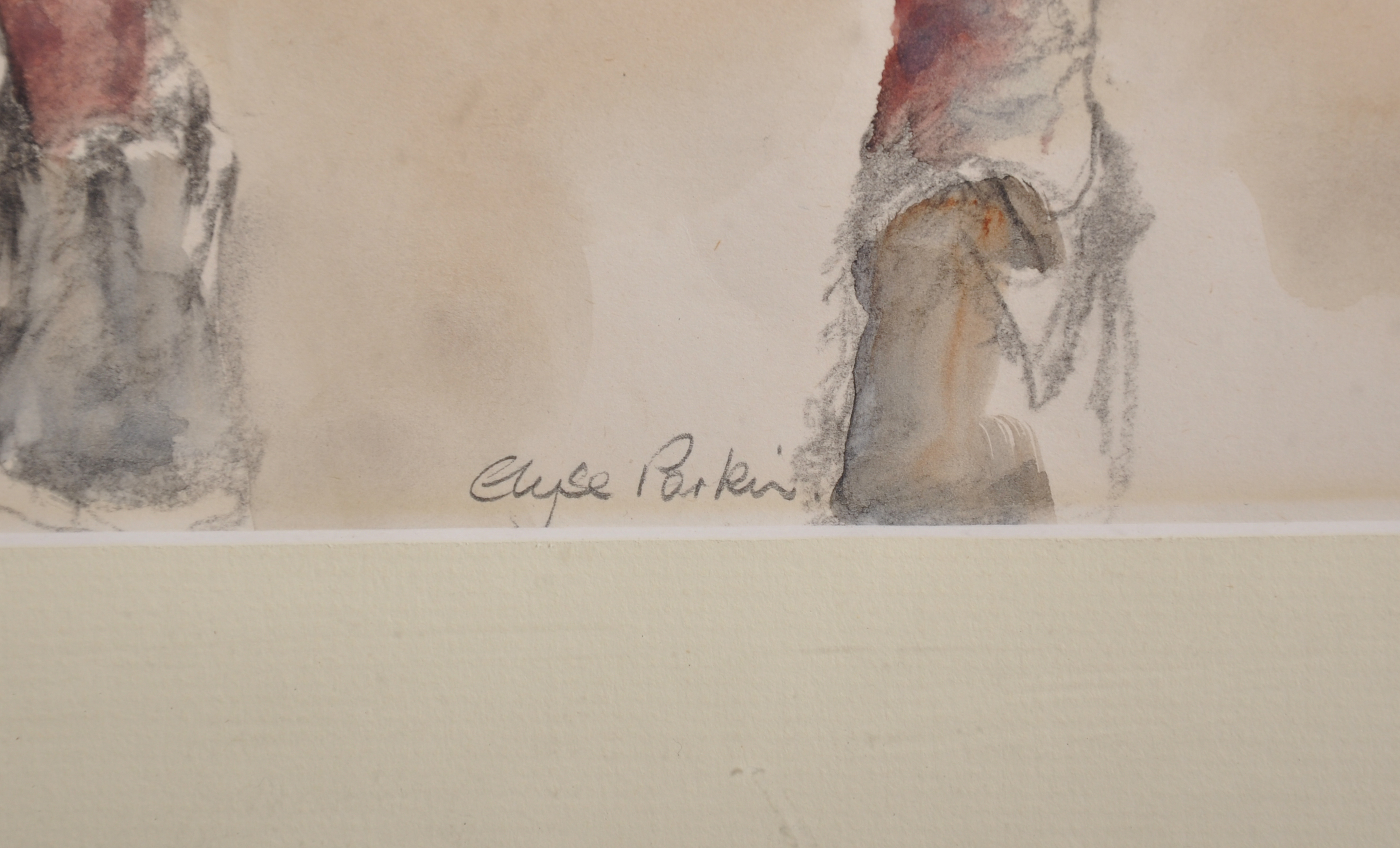 Elyse Parkin (20th Century) British. Study of a Seated Oriental Gentleman, Watercolour, Signed in - Image 3 of 4