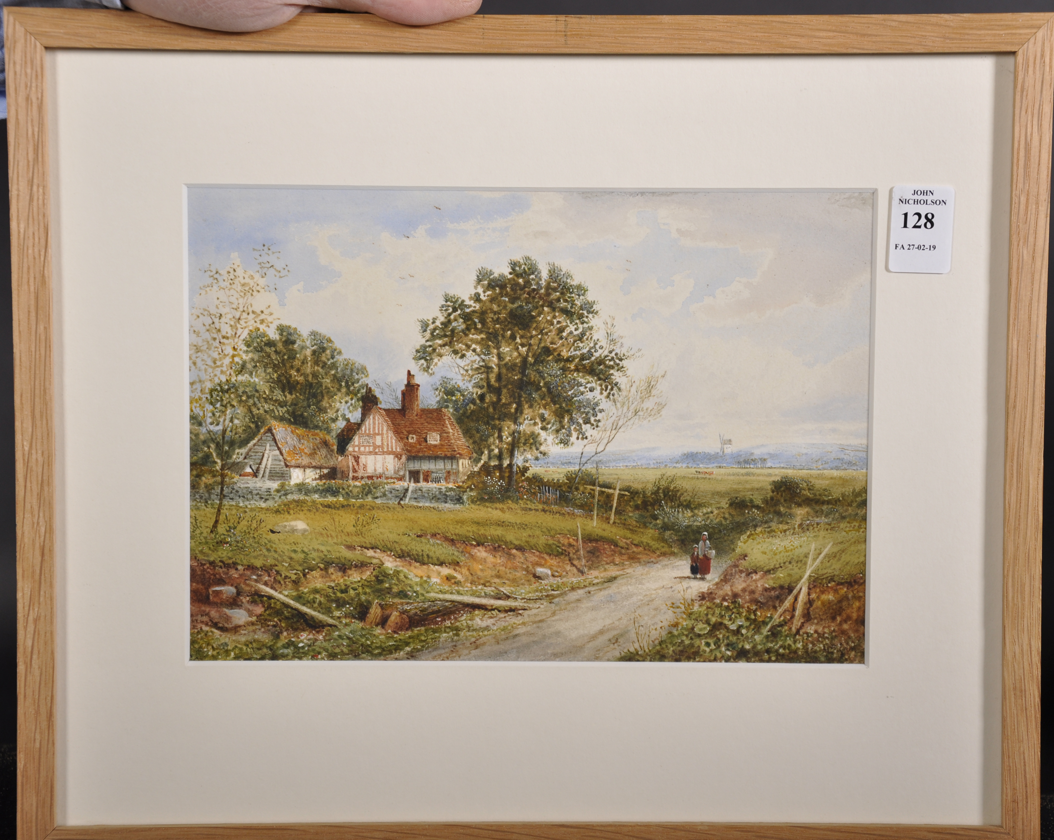 Edward Beecham Lait (19th Century) British. 'Sussex Farm and Windmill', Watercolour, Signed, 7" x - Image 2 of 5