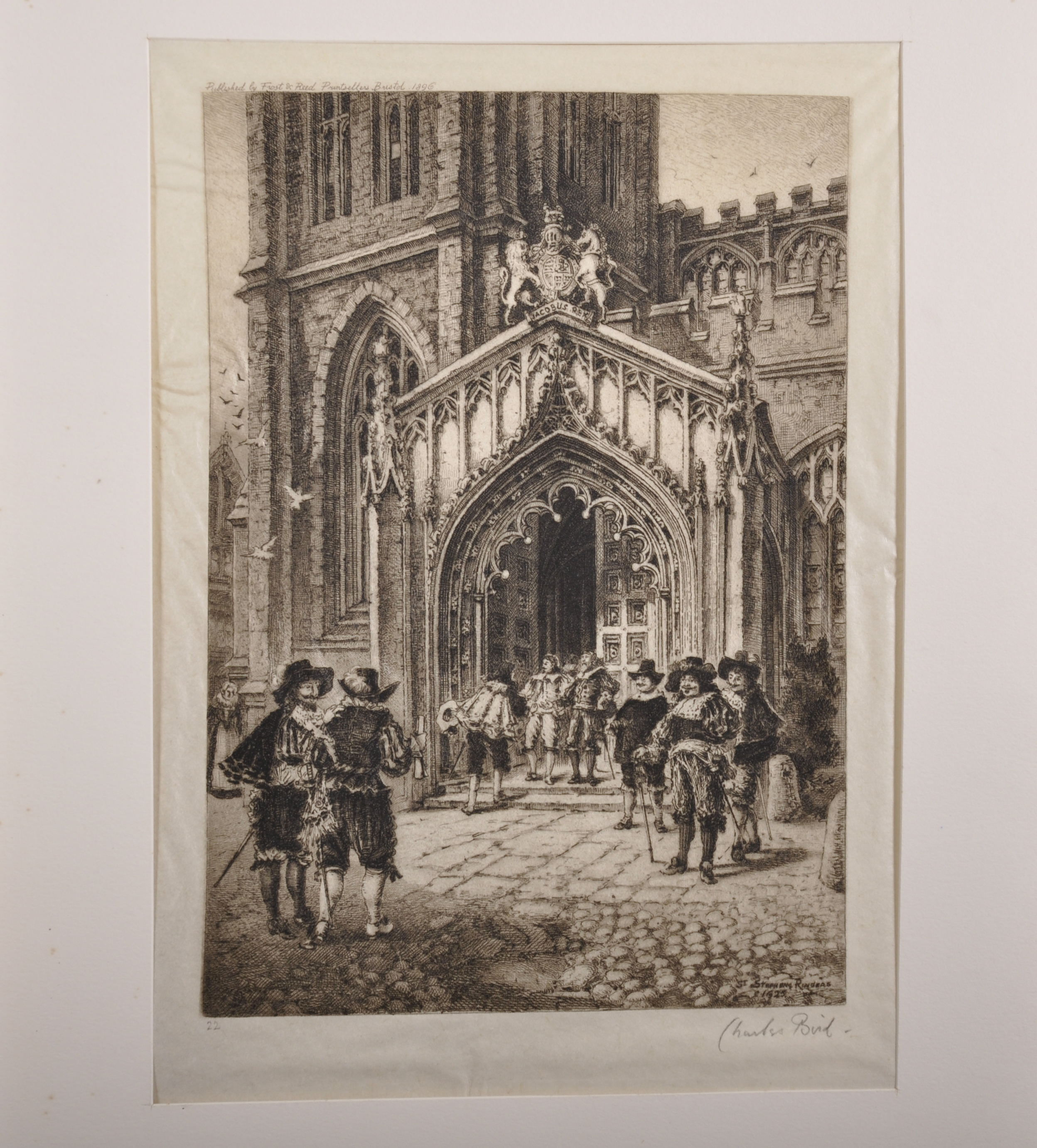 Charles Bird (act.1892-1907) British. "Historical Bristol", Etching, Signed in Pencil, 9.25" x 6. - Image 5 of 7
